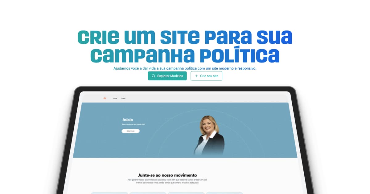 Site simples e facil para candidatos politicos - Divulgue sua campanha, propostas e mais